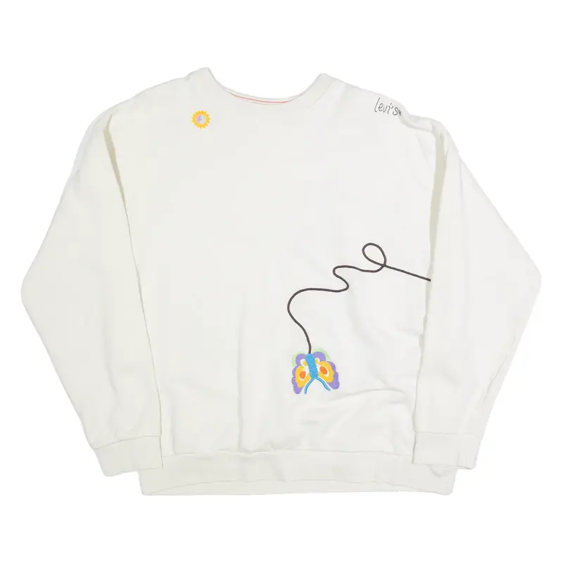 LEVI'S Womens Sweatshirt White S