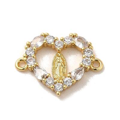 Brass Pave Clear Cubic Zirconia Connector Charms