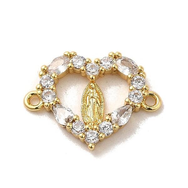 Brass Pave Clear Cubic Zirconia Connector Charms