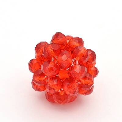 Transparent Glass Crystal Round Woven Beads
