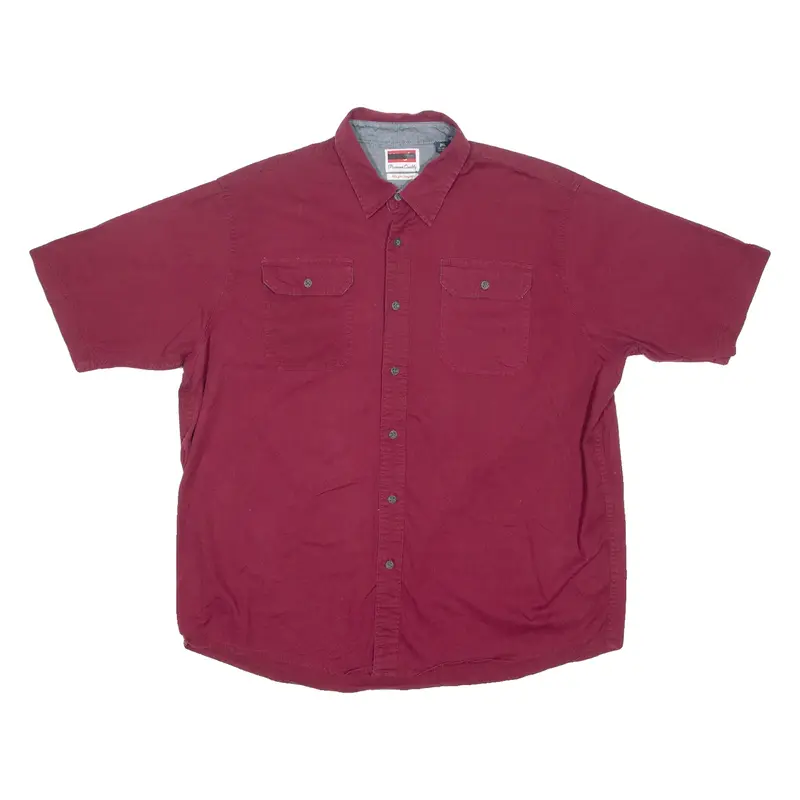 WRANGLER Mens Worker Shirt Maroon 2XL