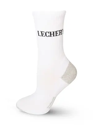 LECHERY® UNISEX SPORTS CREW SOCKS | Size: O/S | Color: WHITE