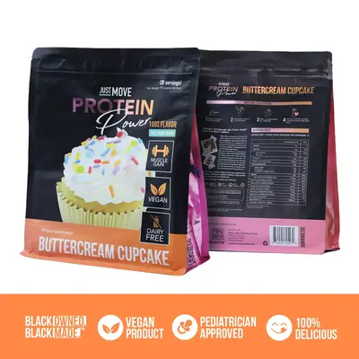 Just Move Protein - Buttercream Cupcake - Vegan (Plant Based) Organic, Dairy Free, Soy Free, Gluten Free, Keto, Peanut Free, ...