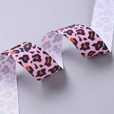 Leopard Printed Grosgrain Ribbons
