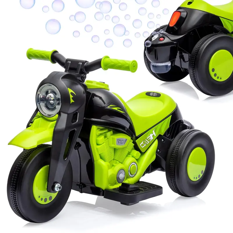 Garvee Ride - P Series: 6V Battery-Powered Electric Motorcycle with 1.9 Mph Speed, Led Headlights, Music, Pedal, Forward/Reve...