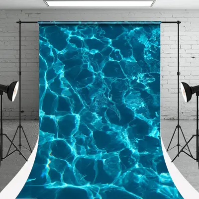 Blue Shine Water Wave Texture Photography Backdrop - Aperturee