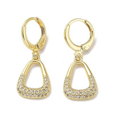 Real 18K Gold Plated Brass Dangle Leverback Earrings