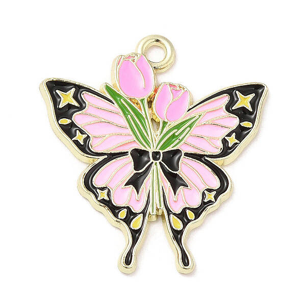 Light Gold Plated Alloy Enamel Pendants