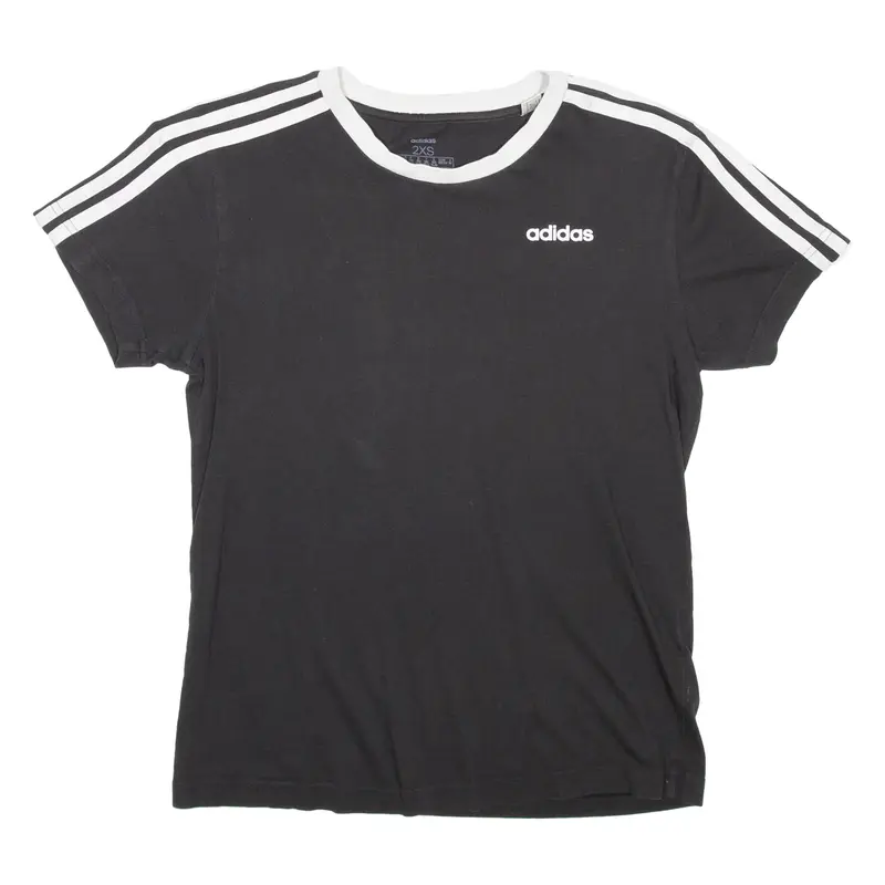 ADIDAS Womens T-Shirt Black XXS