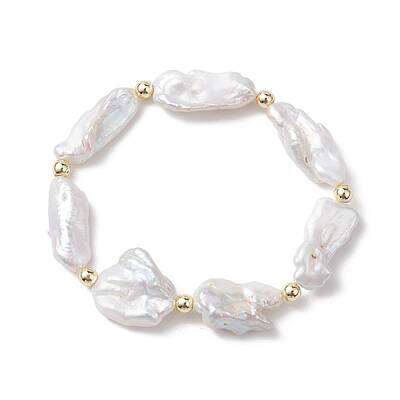 Natural Keshi Pearl Stretch Bracelets for Women