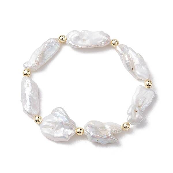 Natural Keshi Pearl Stretch Bracelets for Women