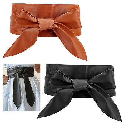 2Pcs 2 Colors PU Leather Wrap Around Waist Band