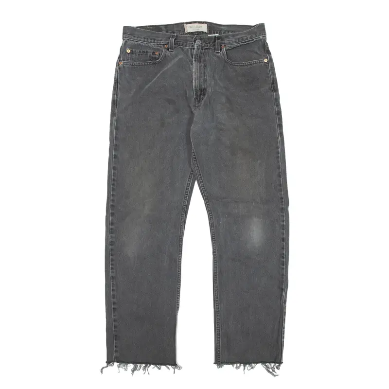 LEVI'S 505 Jeans Grey Denim Regular Straight Mens W34 L29