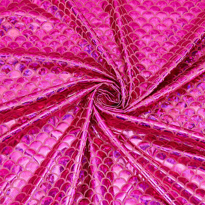 Sparkly Hologram Spandex Mermaid Printed Fish Scale Fabric