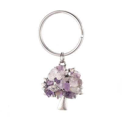 Chip Natural Amethyst Keychain