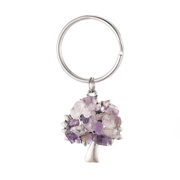 Chip Natural Amethyst Keychain