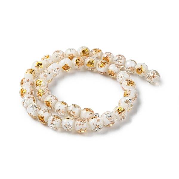 Handmade Gold & Silver Foil Lampwork Beads