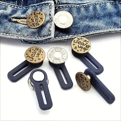 Random Color Pants Button Extension Clip, 6 Counts Mini Portable Creative Adjustable Button, Simple Installation Button for J...