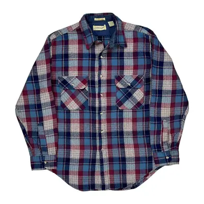 St John'S Bay Checked Flannel Shirt - Large Blue Acrylic