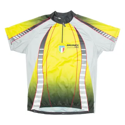 BRUNEX Cycling Italia Mens Jersey Yellow 1/4 Zip 2XL