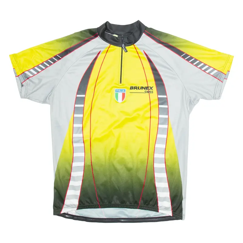 BRUNEX Cycling Italia Mens Jersey Yellow 1/4 Zip 2XL