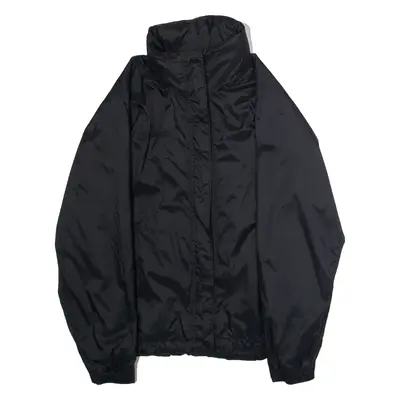 COLUMBIA Womens Rain Jacket Black Nylon Hooded S
