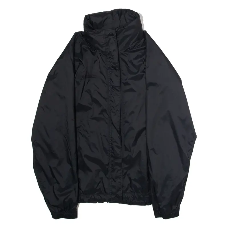 COLUMBIA Womens Rain Jacket Black Nylon Hooded S