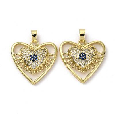 Brass Micro Pave Cubic Zirconia Pendants