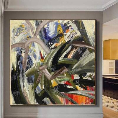 Extra Large Abstract Oil Painting Colorful Acrylic Canvas Art Modern Contemporary Wall Art | THOUGHTS