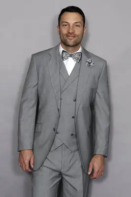 Slim Fit Design  Elegant Men's 3 Piece 100% Wool Suit
