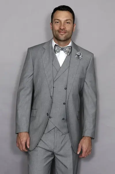Slim Fit Design  Elegant Men's 3 Piece 100% Wool Suit