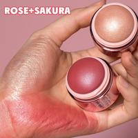 Long Lasting Highlighter & Blush Set, 2 Counts/set Non-greasy Lightweight Blush & Highlighter Stick, Natural Look Blush for D...