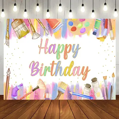 Aperturee Art Printing Brush Gold Dots Birthday Backdrop - Aperturee