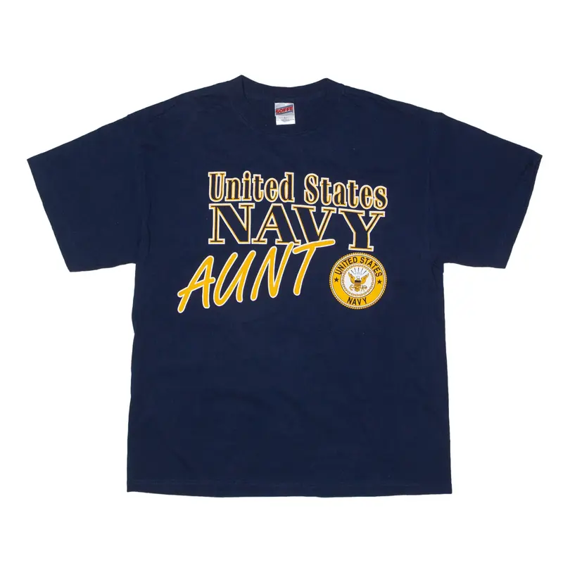 SOFFE United States Navy Aunt USA T-Shirt Blue Short Sleeve Womens L