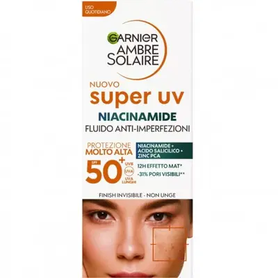 Ambre solaire Super Uv Niacinamide Anti-Imperfection Fluid Face Spf50+ 40 Ml