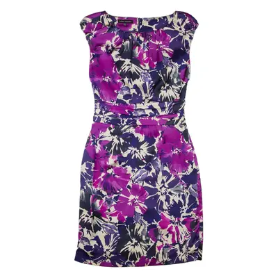 LAURA ASHLEY Womens Day Dress Purple Floral Sleeveless Knee Length UK 8