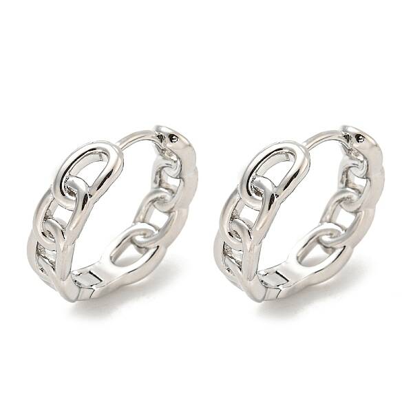 Chain-Shaped Brass Hoop Earrings