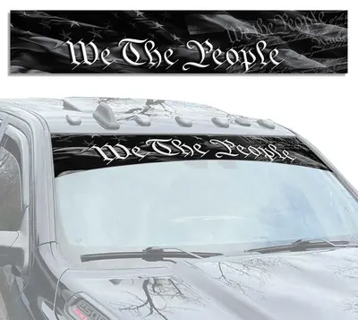 Solid Printed We The People Blackout Graphic Windshield Banner Visor 12x64 Decal decal sticker premium vinyl