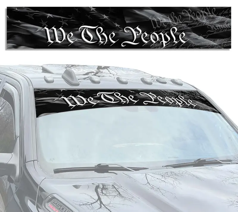 Solid Printed We The People Blackout Graphic Windshield Banner Visor 12x64 Decal decal sticker premium vinyl