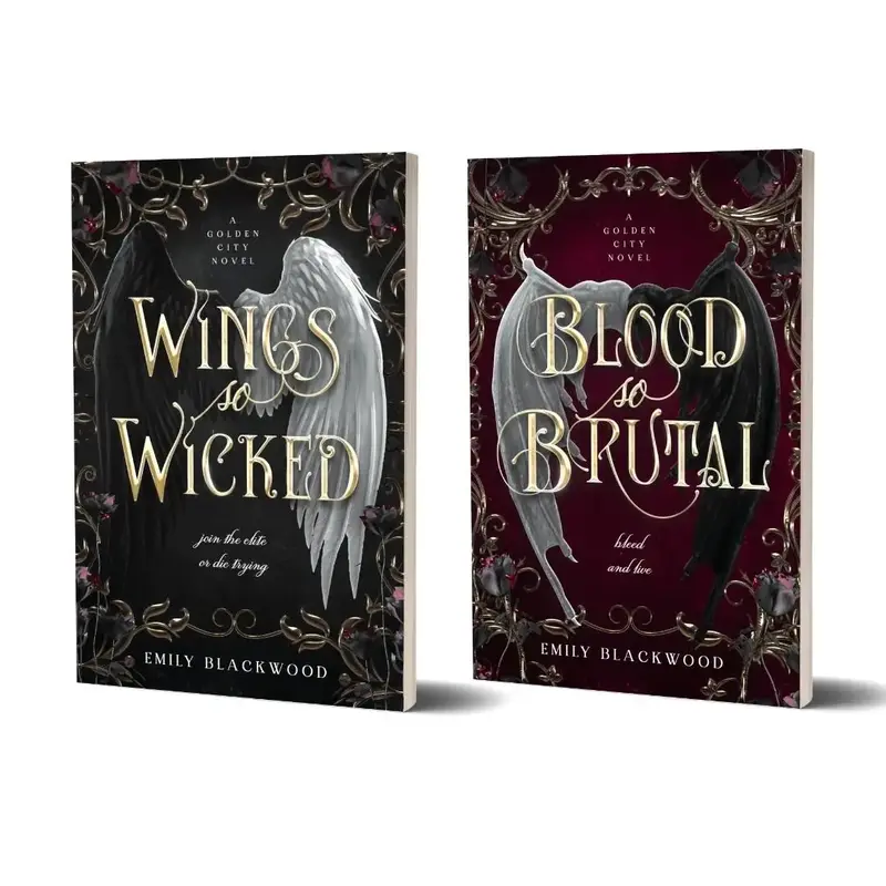 Wings So Wicked and Blood So Brutal: Golden City Duet (Romantasy with Fae and Vampires) Signed Paperback Bundle by Emily Blac...