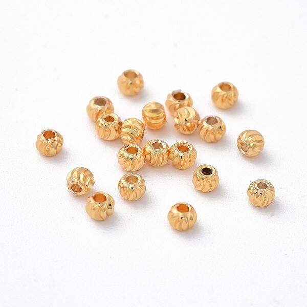 Brass Corrugated Beads