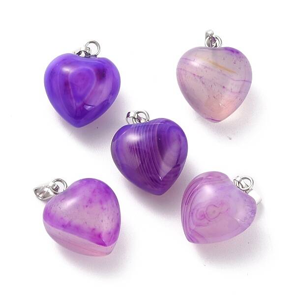 Natural Dyed & Heated Agate Pendants