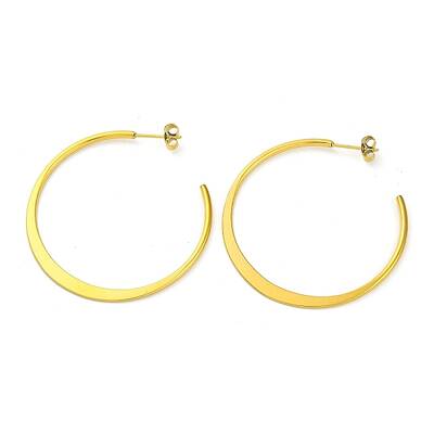 Ion Plating(IP) 304 Stainless Steel Ring Stud Earrings