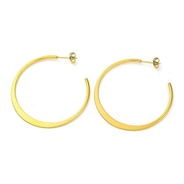 Ion Plating(IP) 304 Stainless Steel Ring Stud Earrings
