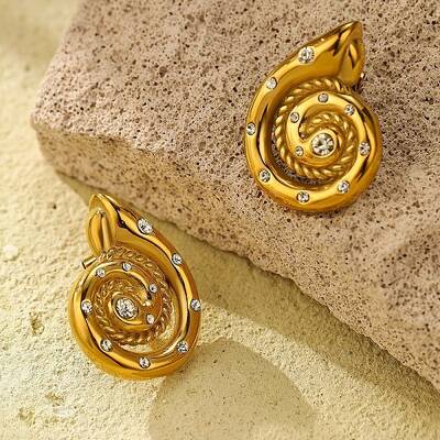 304 Stainless Steel Micro Pave Clear Cubic Zirconia Stud Earrings for Women