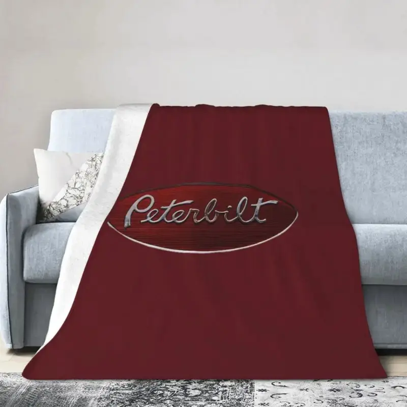 Peterbilt Throw Blanket for Bed,Soft Collage Blanket for Bedroom,Cute Blanket Funny Room Decor Flannel Blankets for Bed SofaT...