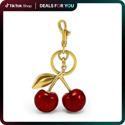 Cute Cherry Design Keychain for Women and Girls. Made of trendy alloy, it's a fashionable, all - match, and exquisite piece. ...