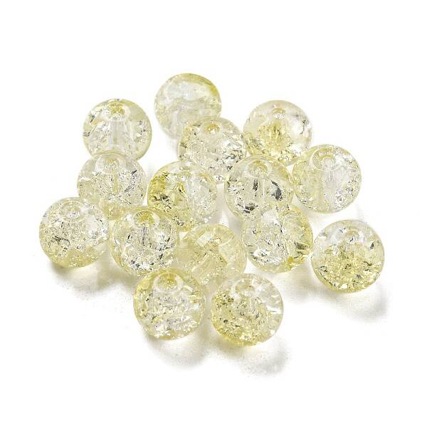 Transparent Spray Painting Crackle Glass Beads