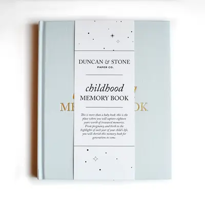 Childhood Memory Book (Sky Blue, 175 Pages) by Duncan & Stone - Milestone & Child Journal from Pregnancy to Year Eighteen –...