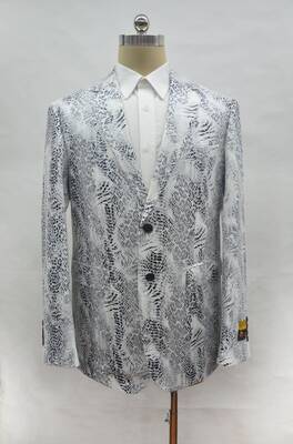 Mens Alligator Leather Jacket - Gator Jacket  White